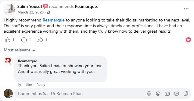 Salim Yousuf Facebook review for Quarred